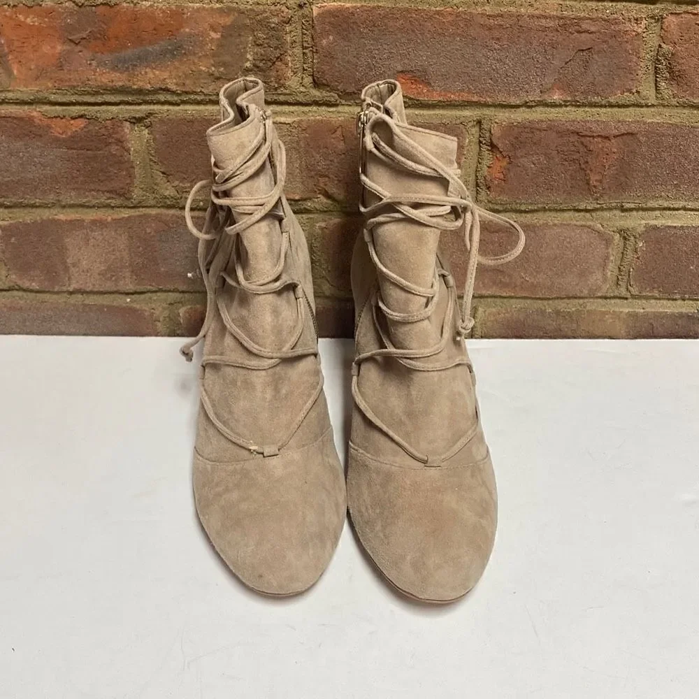 Vince Camuto Khaki Chenai Suede Booties Size 8 NEW